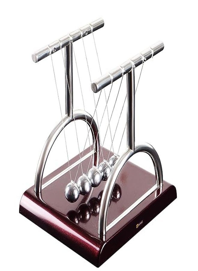 SGABANI Newton Cradle Pendulum | Metal Perpetual Motion Toy & Swing Balance Collision 5 Ball | Figurine Physics Gadget with Polished Plastic Base & Nylon Strings for Office Desk (Multicolur) - Image 1